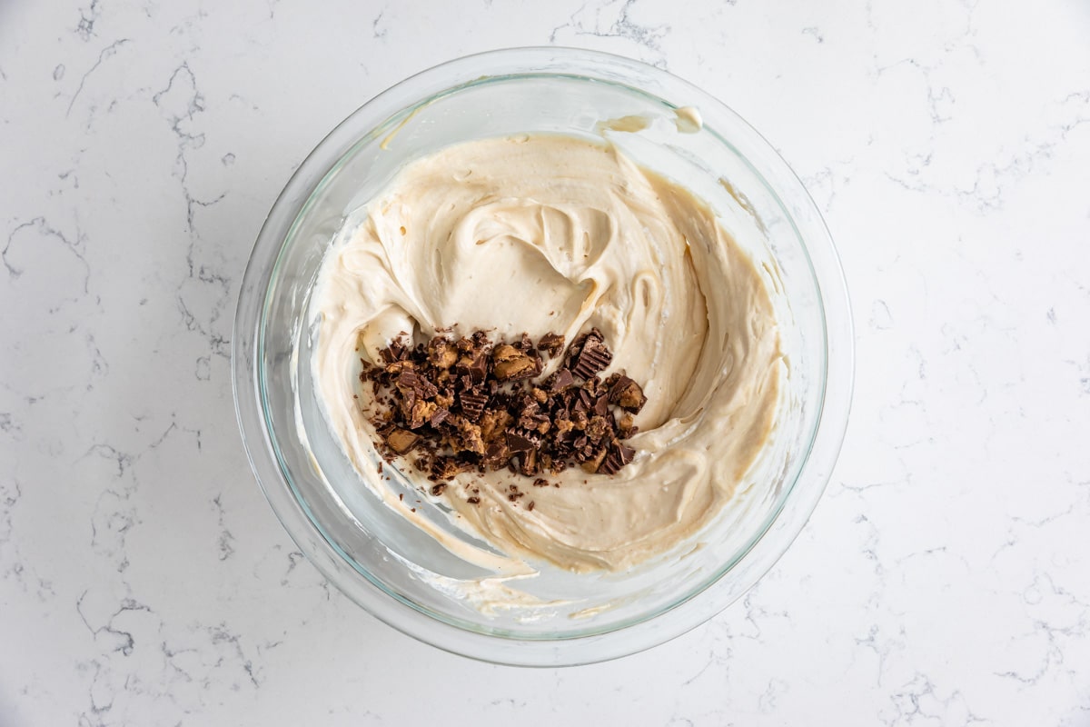 process shot of peanut butter ice cream.