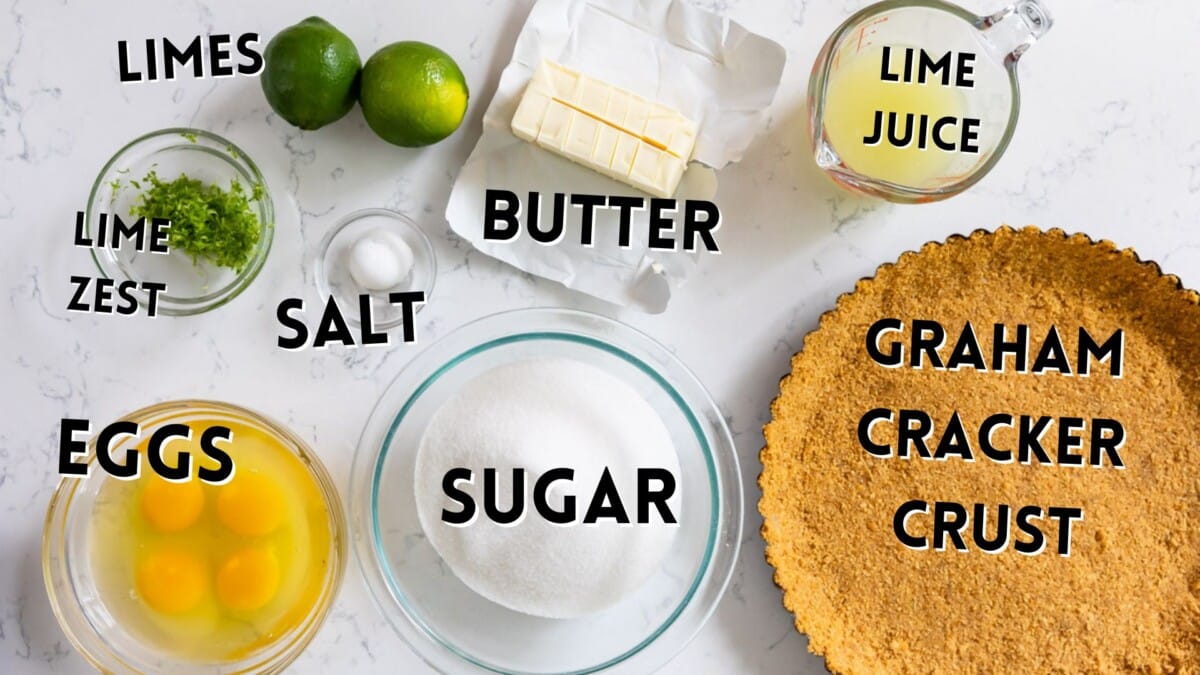 ingredients in lime tart.