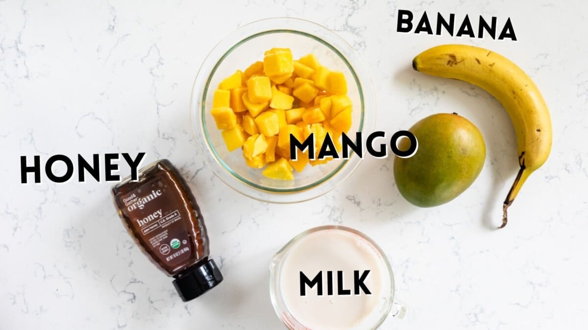ingredients in mango smoothie.