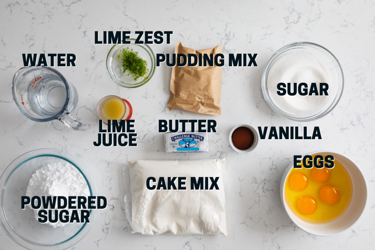 ingredients in key lime cake.