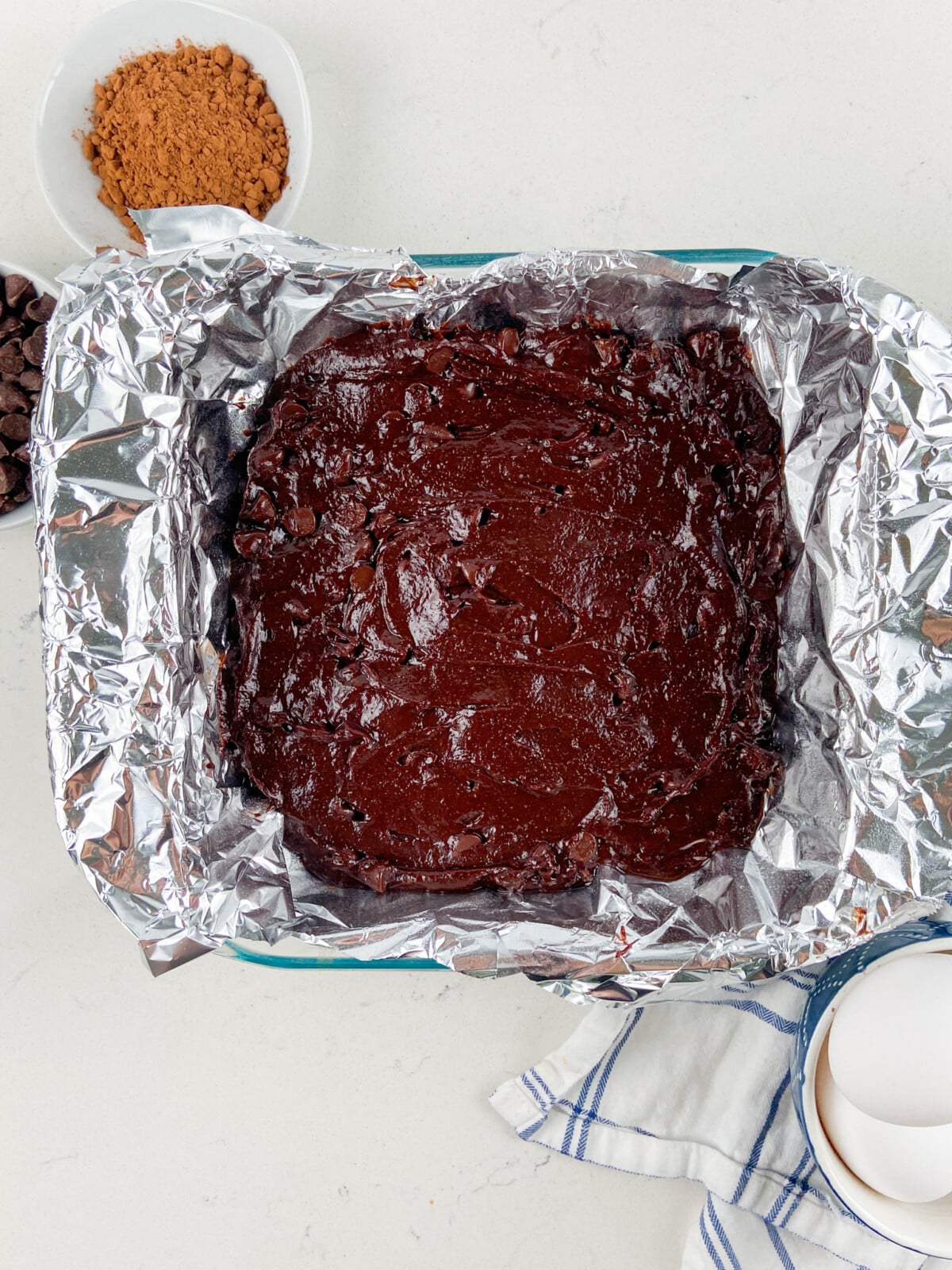 process shot in peanut butter ice cream brownies.