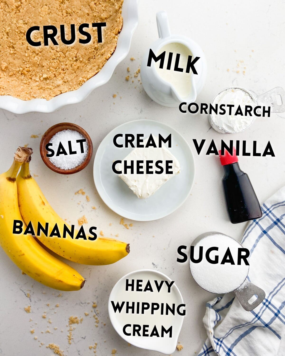 ingredients in banana pudding pie.