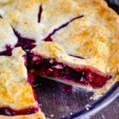 cherry pie with cherry pie filling in the crust.