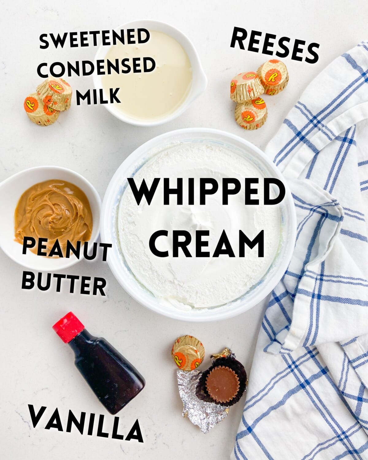 ingredients in peanut butter ice cream brownies.