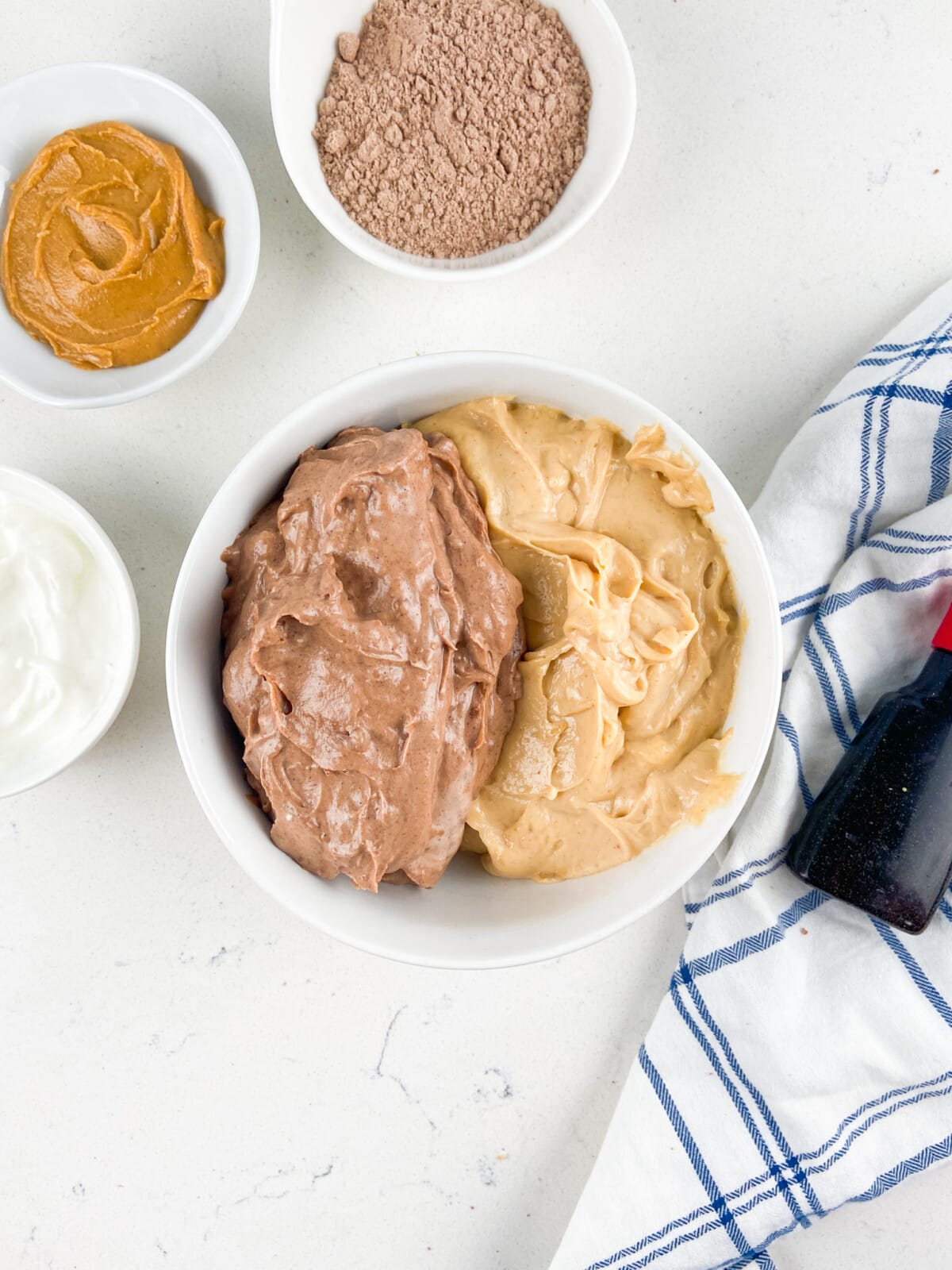 process shot of brownie batter dip.