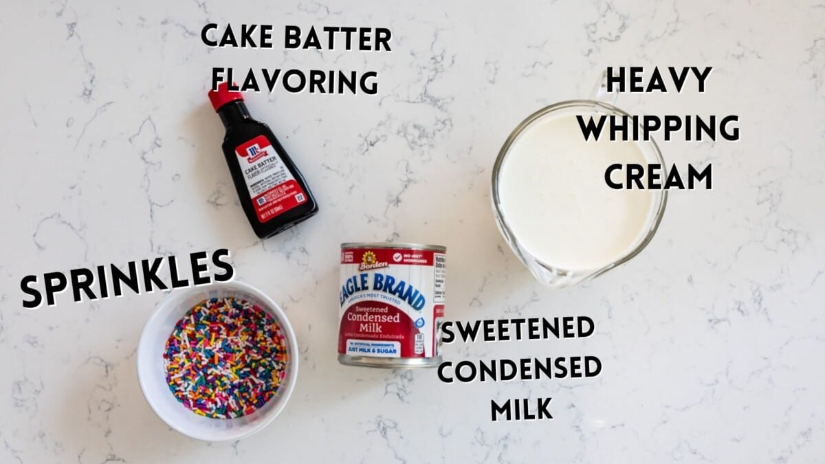 ingredients in cake batter ice cream.