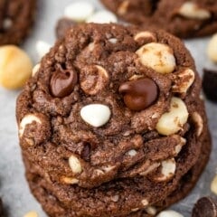 cookies with chocolate chips and macadamia nuts baked in.