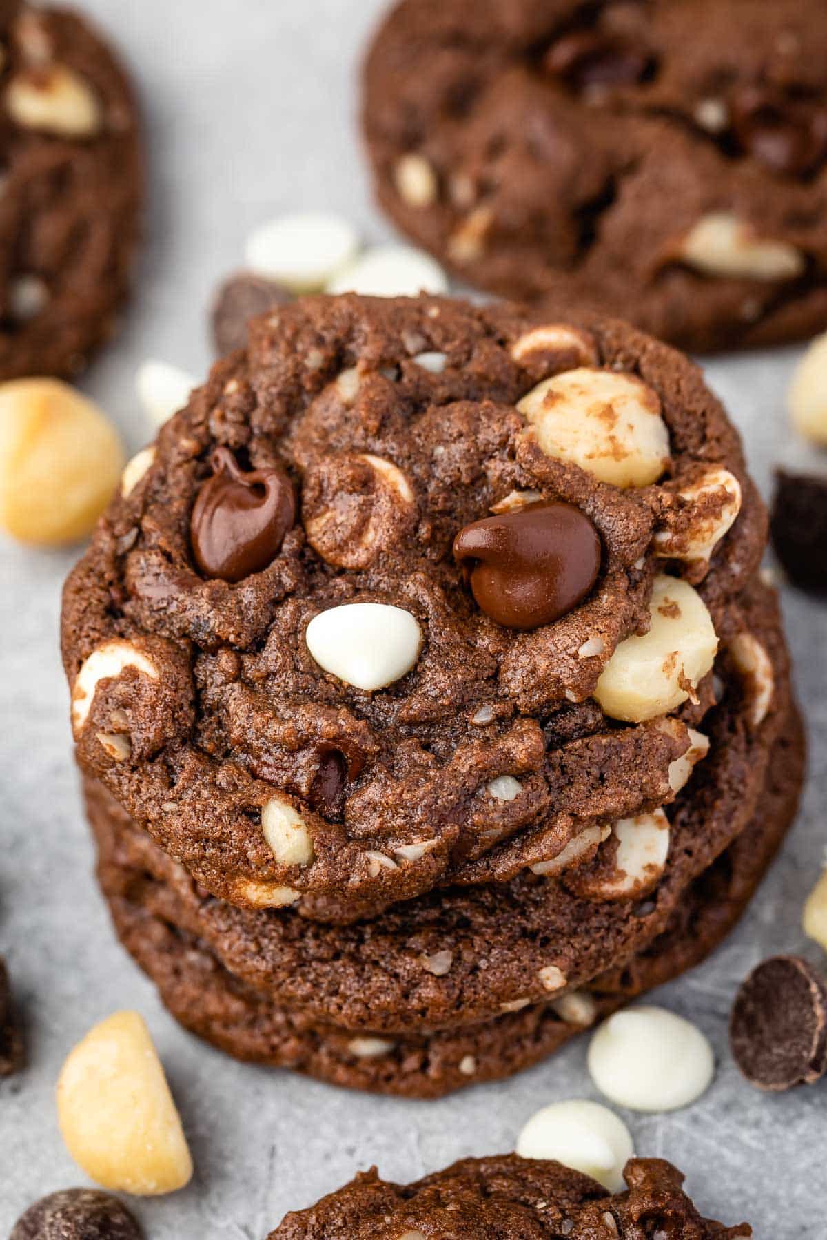 cookies with chocolate chips and macadamia nuts baked in.