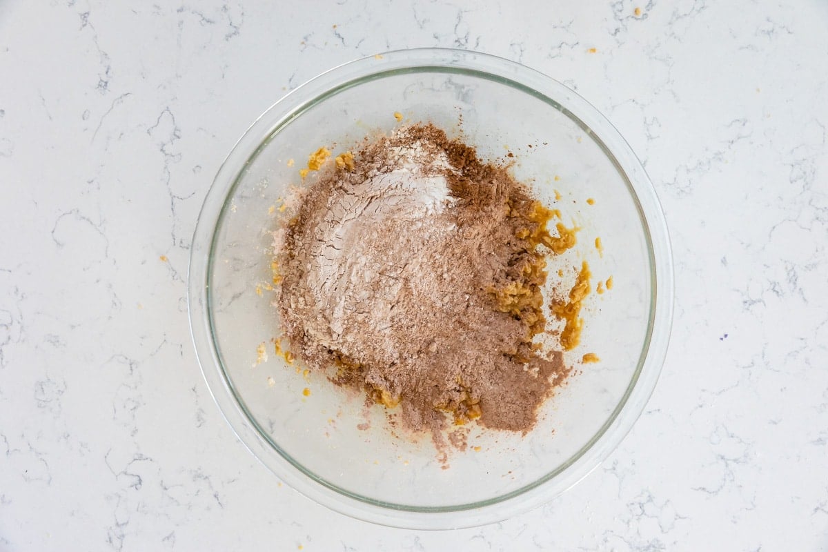 process shot of chocolate macadamia nut cookies.