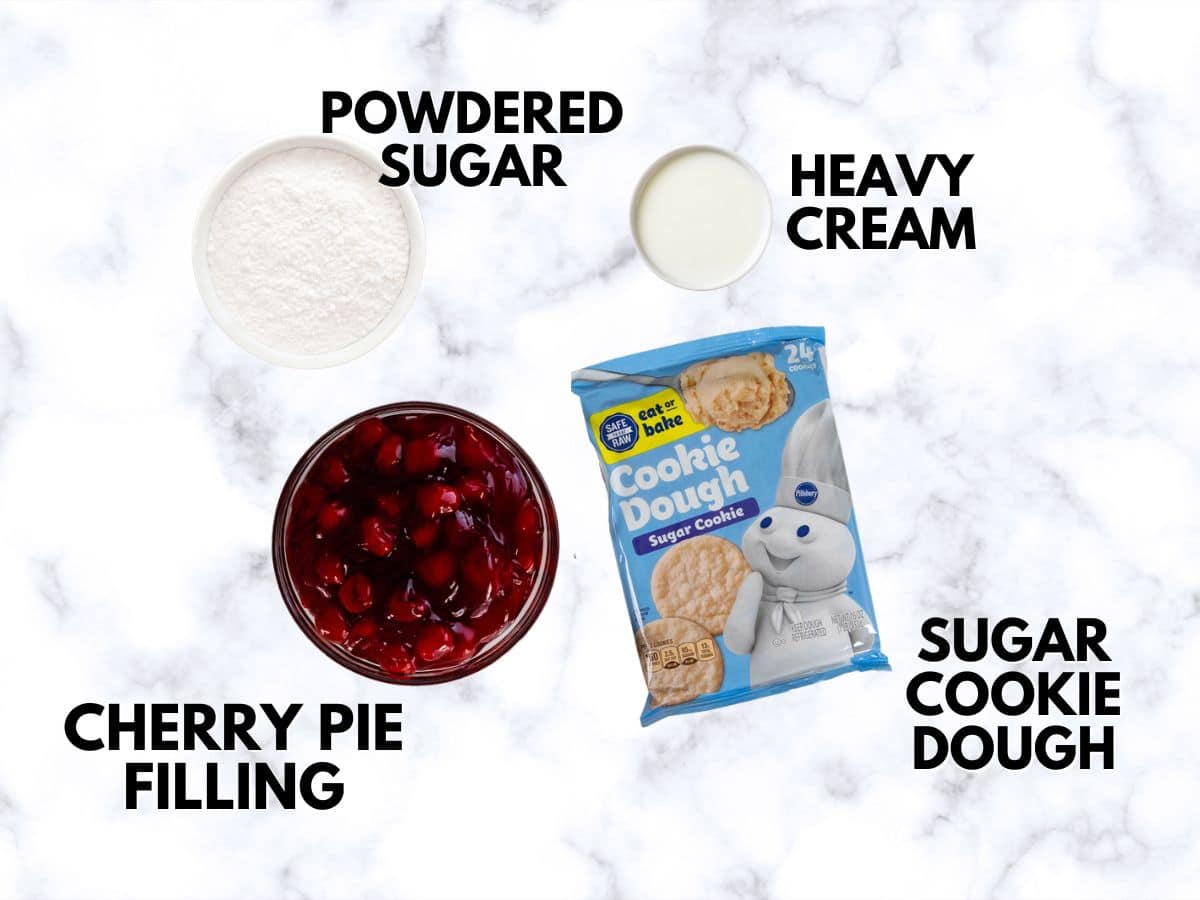 ingredients in mini pies with words on photo.