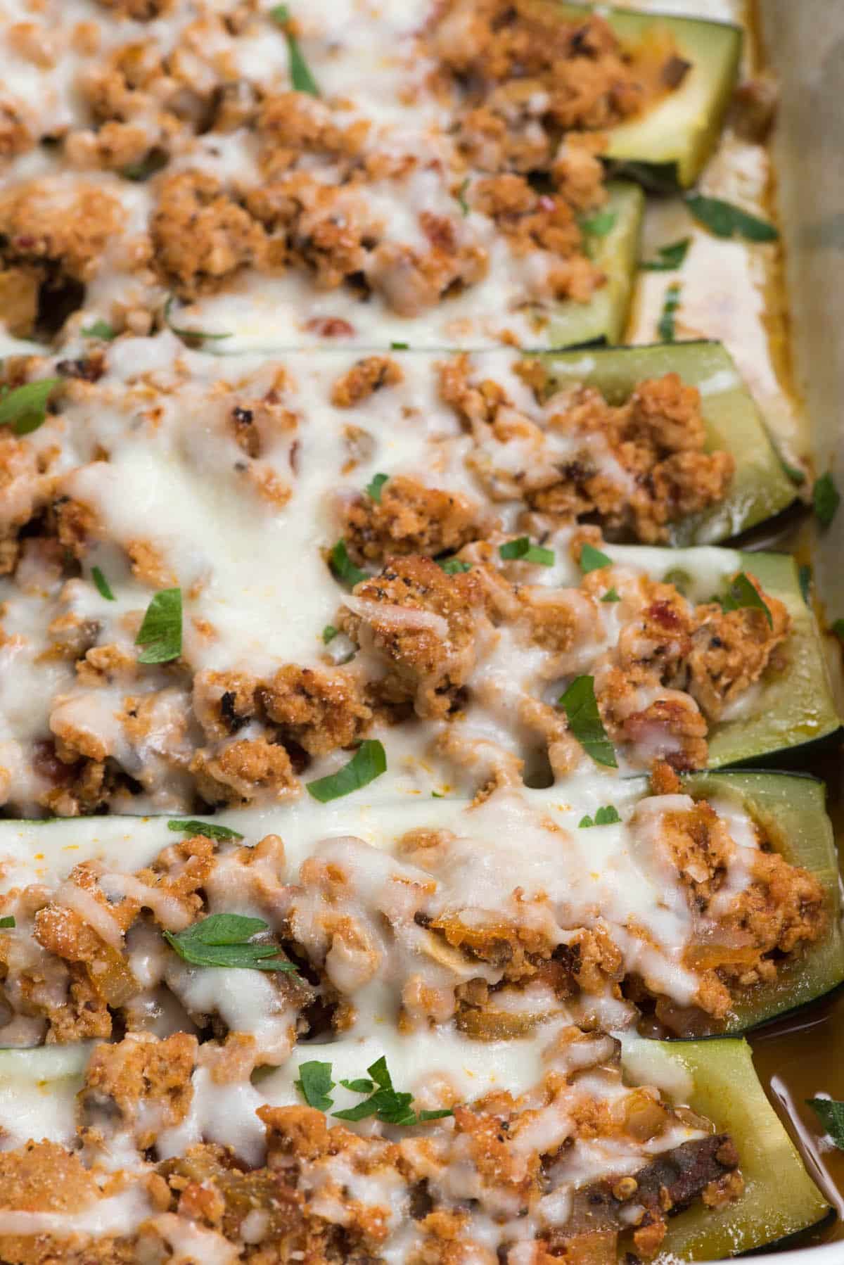 zucchini with meat and cheese inside.