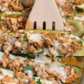 zucchini with meat and cheese inside.
