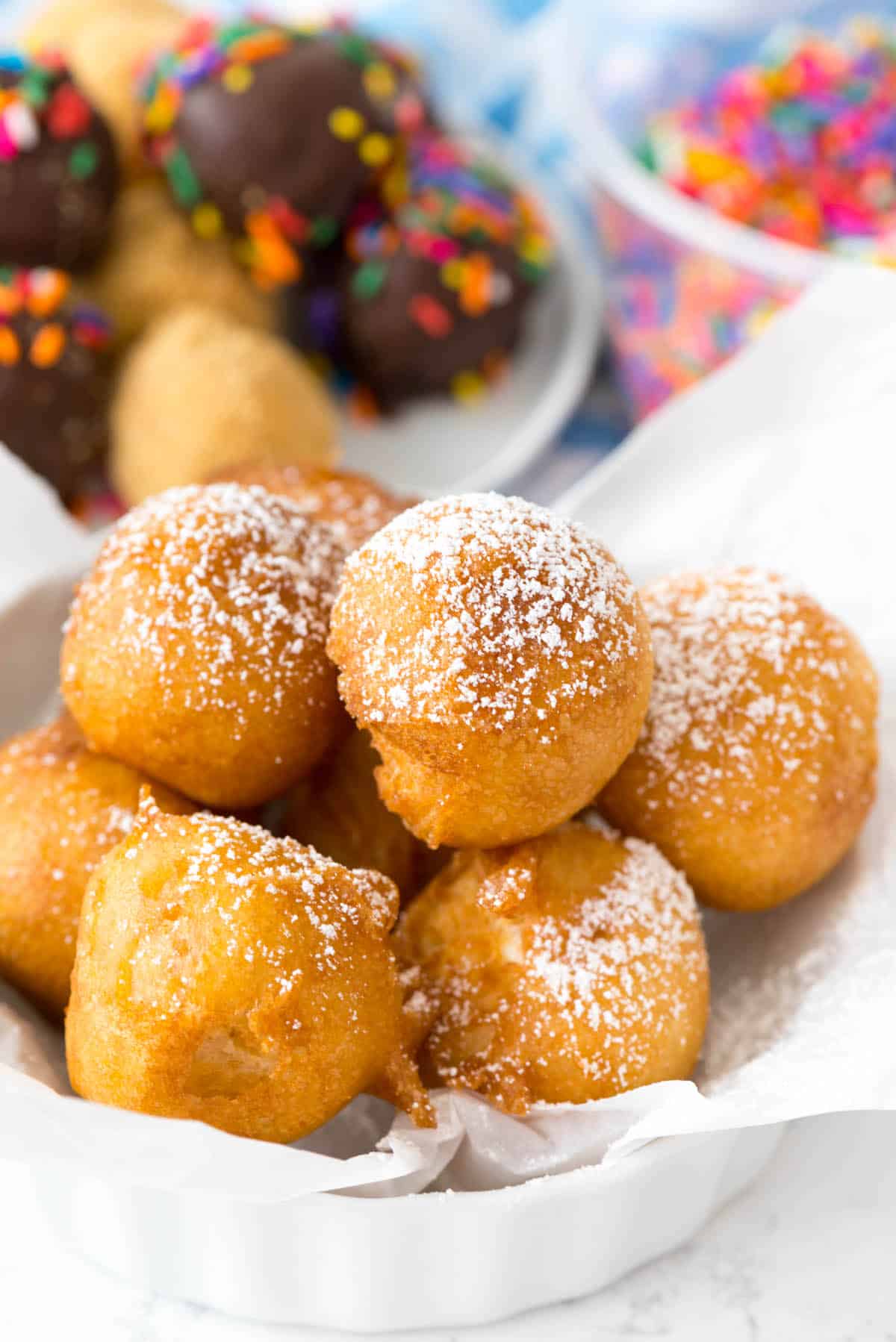 plain truffled covered in powdered sugar.