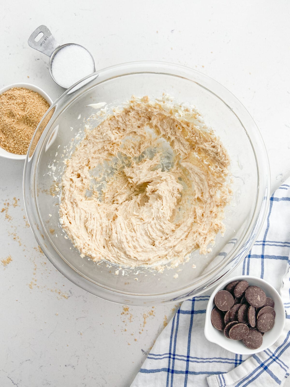 process shot of no bake cheesecake truffles.