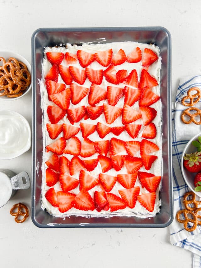 Strawberry Pretzel Salad Recipe with fresh berries Crazy for Crust
