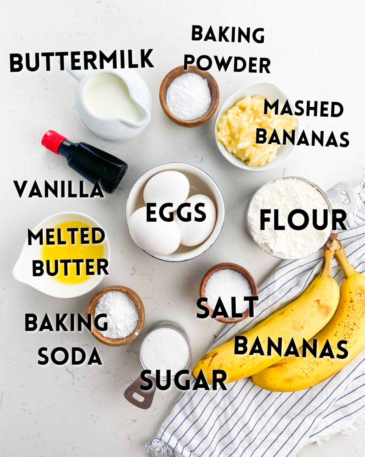 ingredients in banana pancakes.