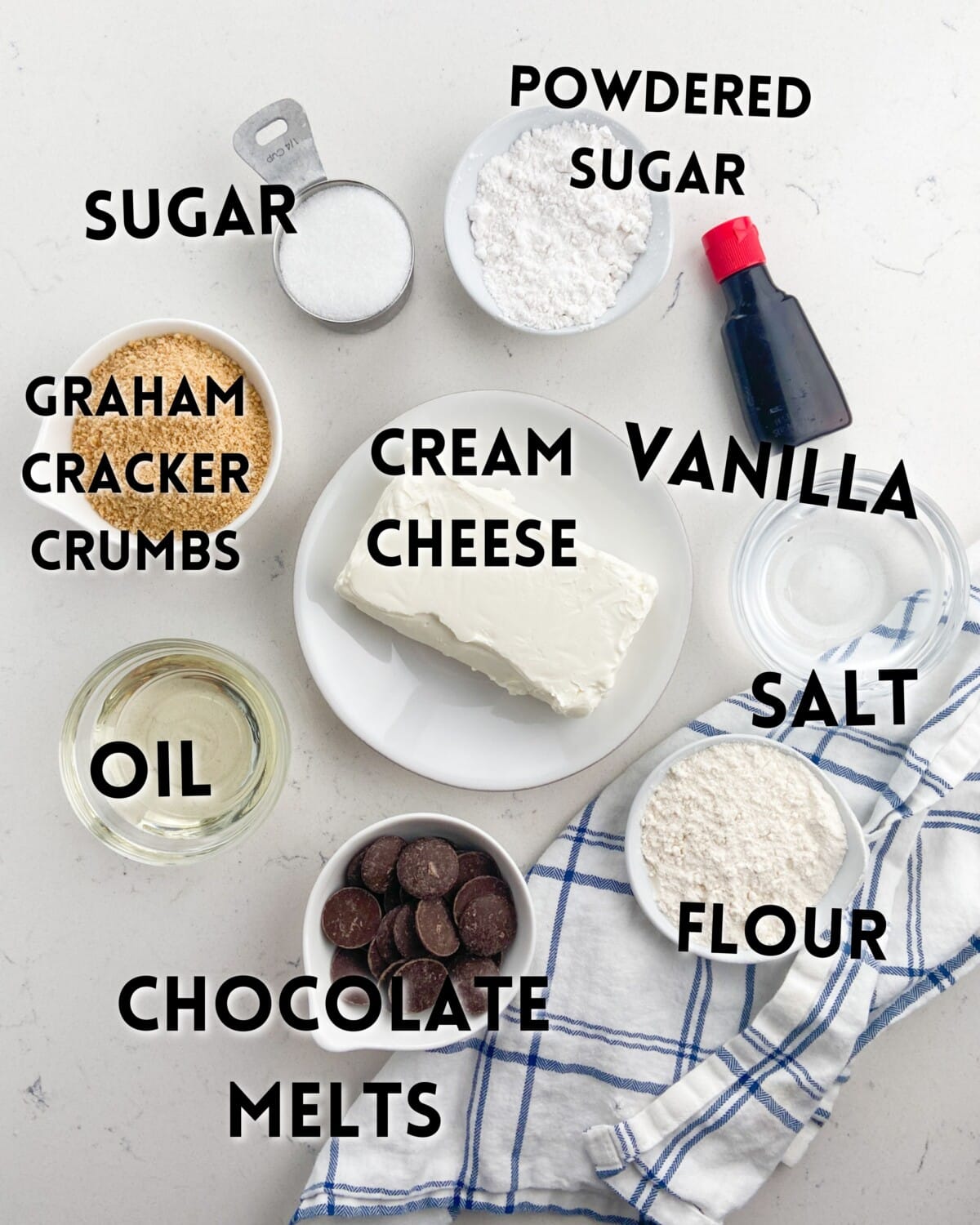 ingredients in no bake cheesecake truffles.