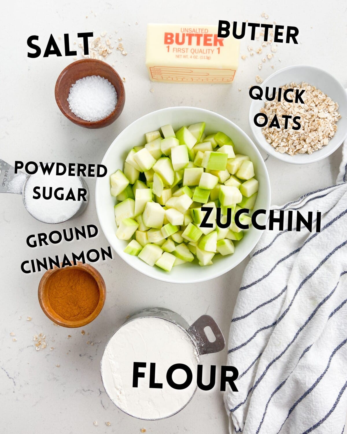 ingredients in zucchini bars.