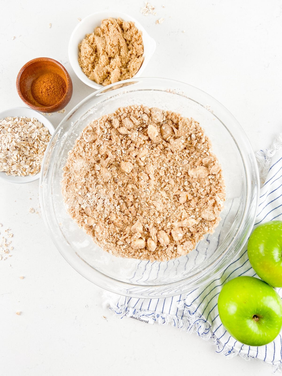 crumble mixture in bowl.