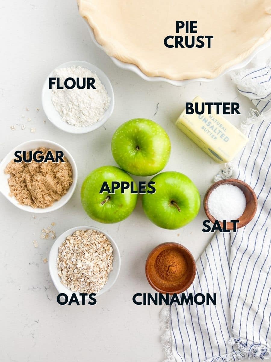 ingredients in apple crumble pie
