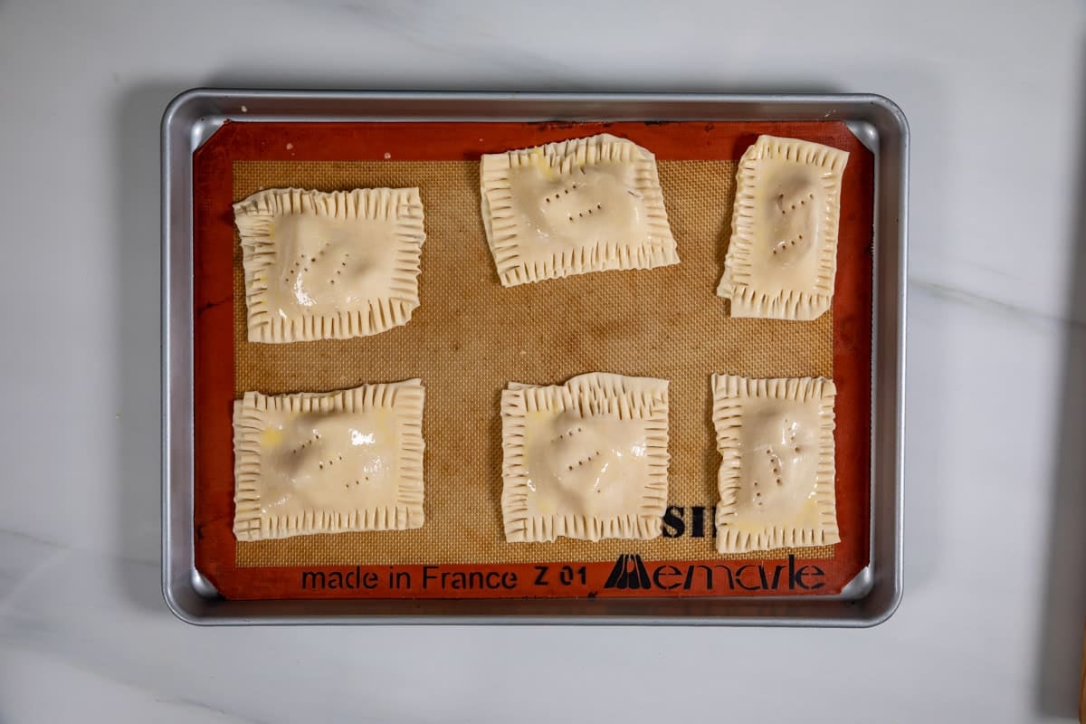 process shot of apple pop tarts.