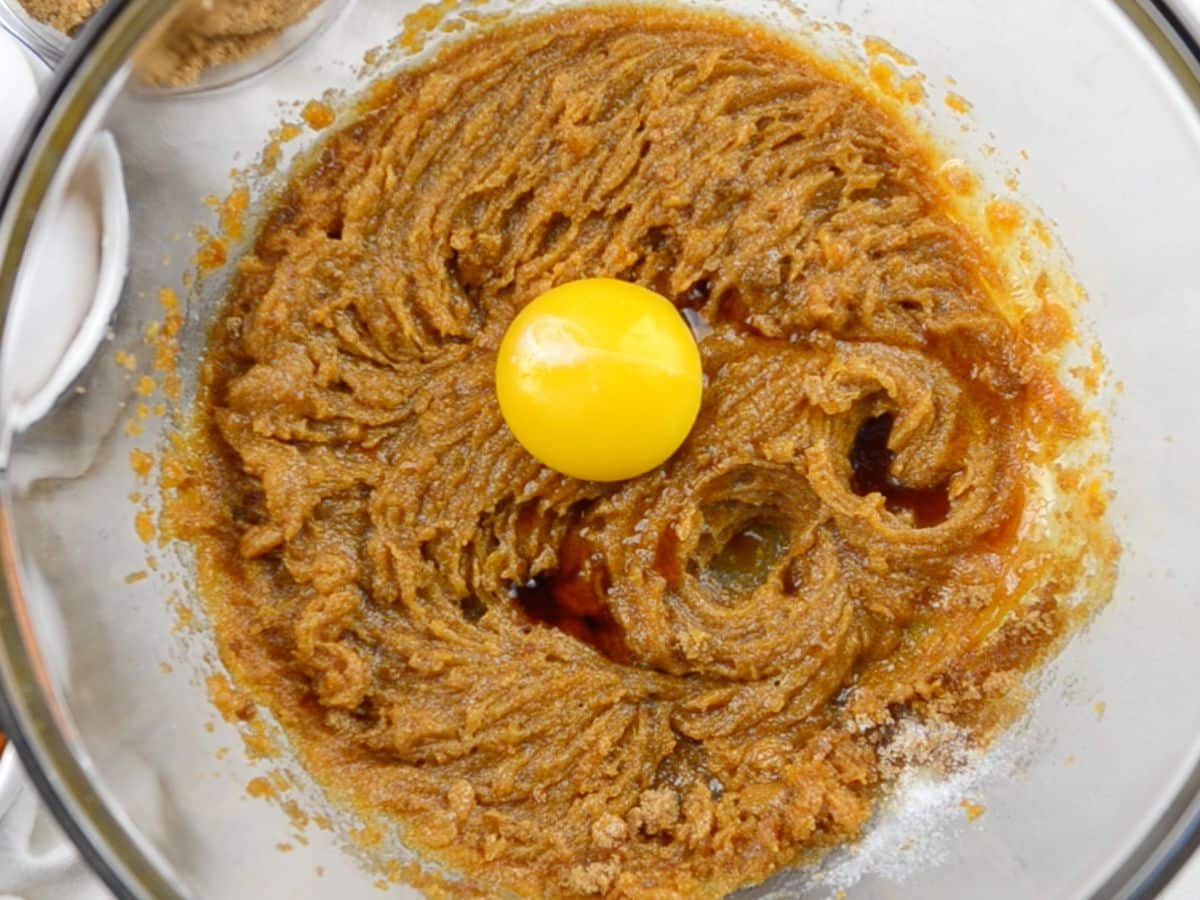 process shot of pumpkin Brookies.