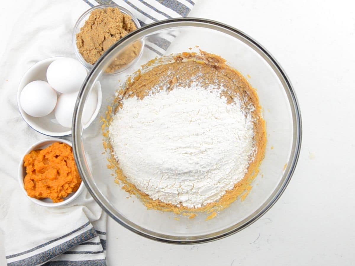 process shot of pumpkin Brookies.