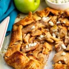 apple gorgonzola crostata with apples and cheese in the crust.