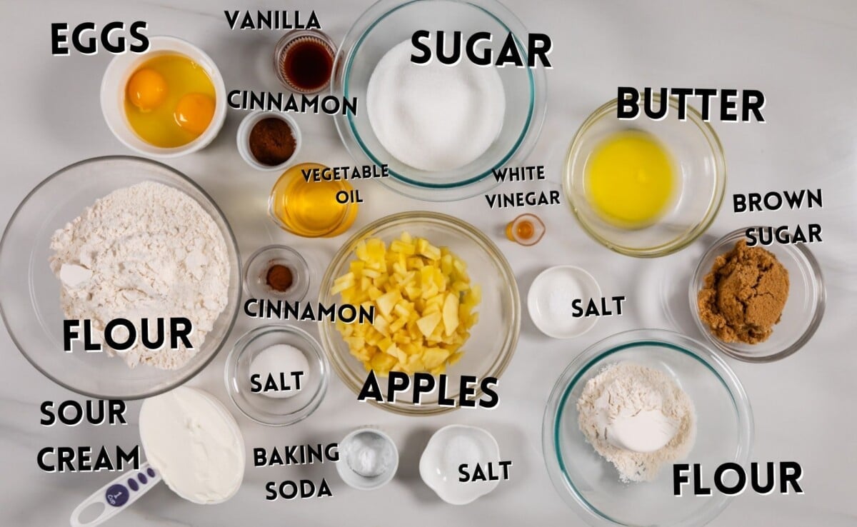 ingredients in apple muffins.