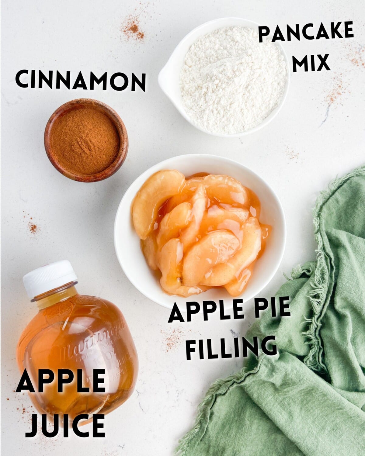 ingredients in apple pie pancake rolls.