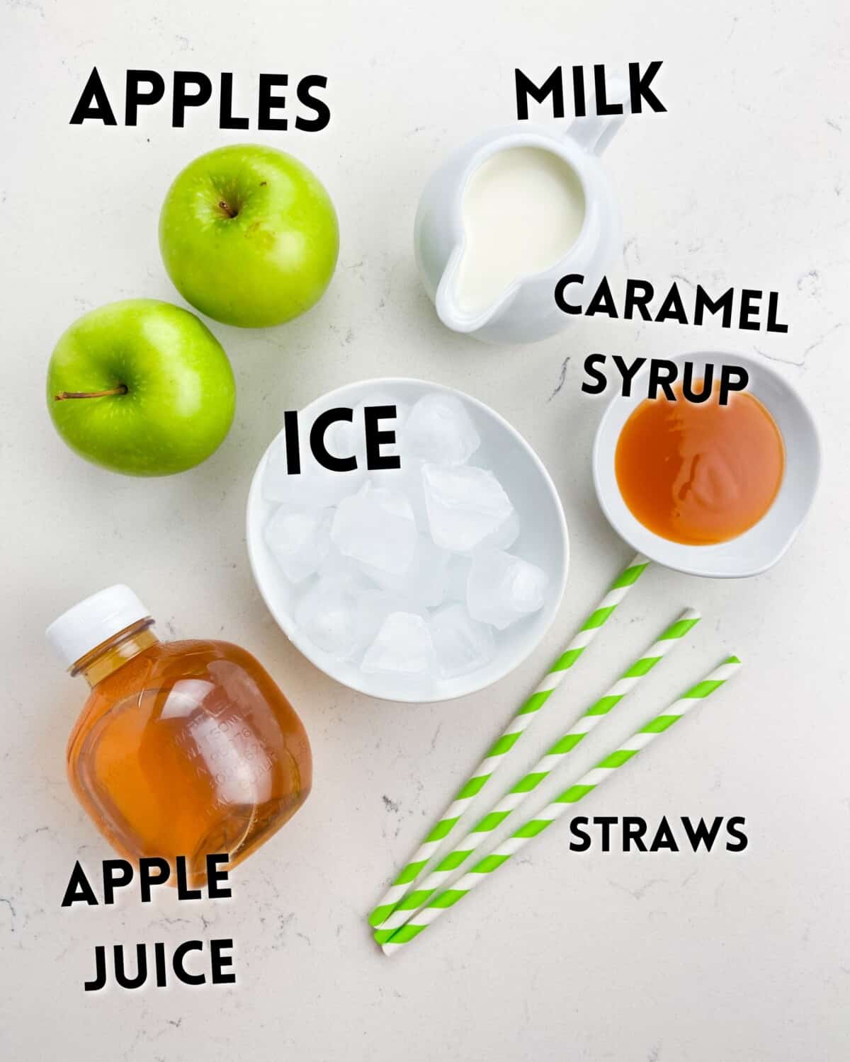 ingredients in caramel apple smoothies.