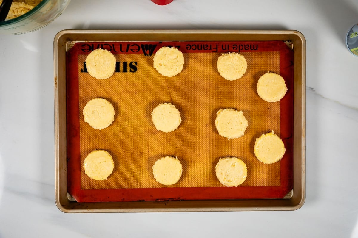 process shot of the pink sugar cookies.