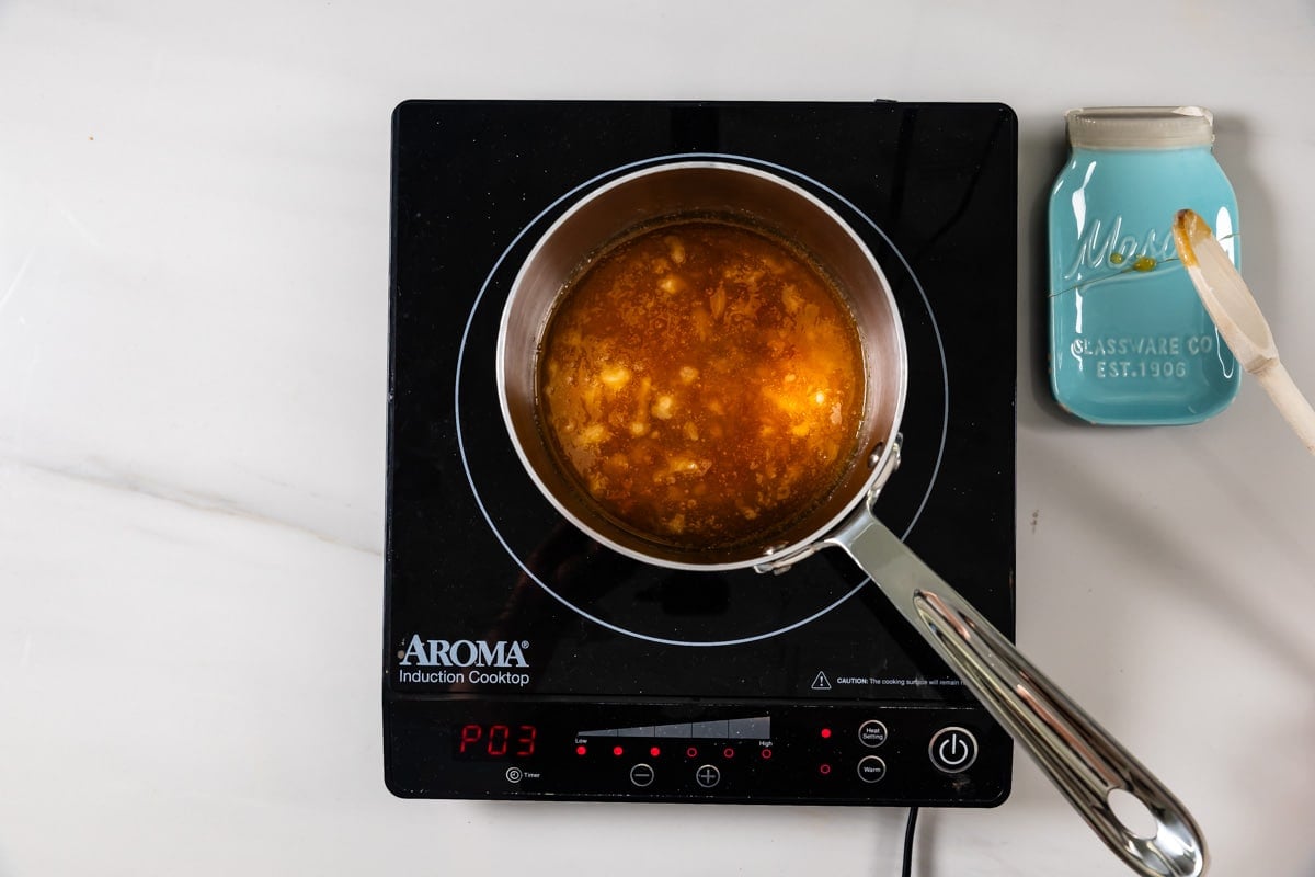 process shot of pumpkin caramel.