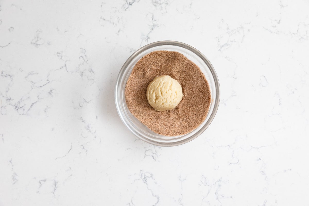 process shot of pumpkin spice snickerdoodles.