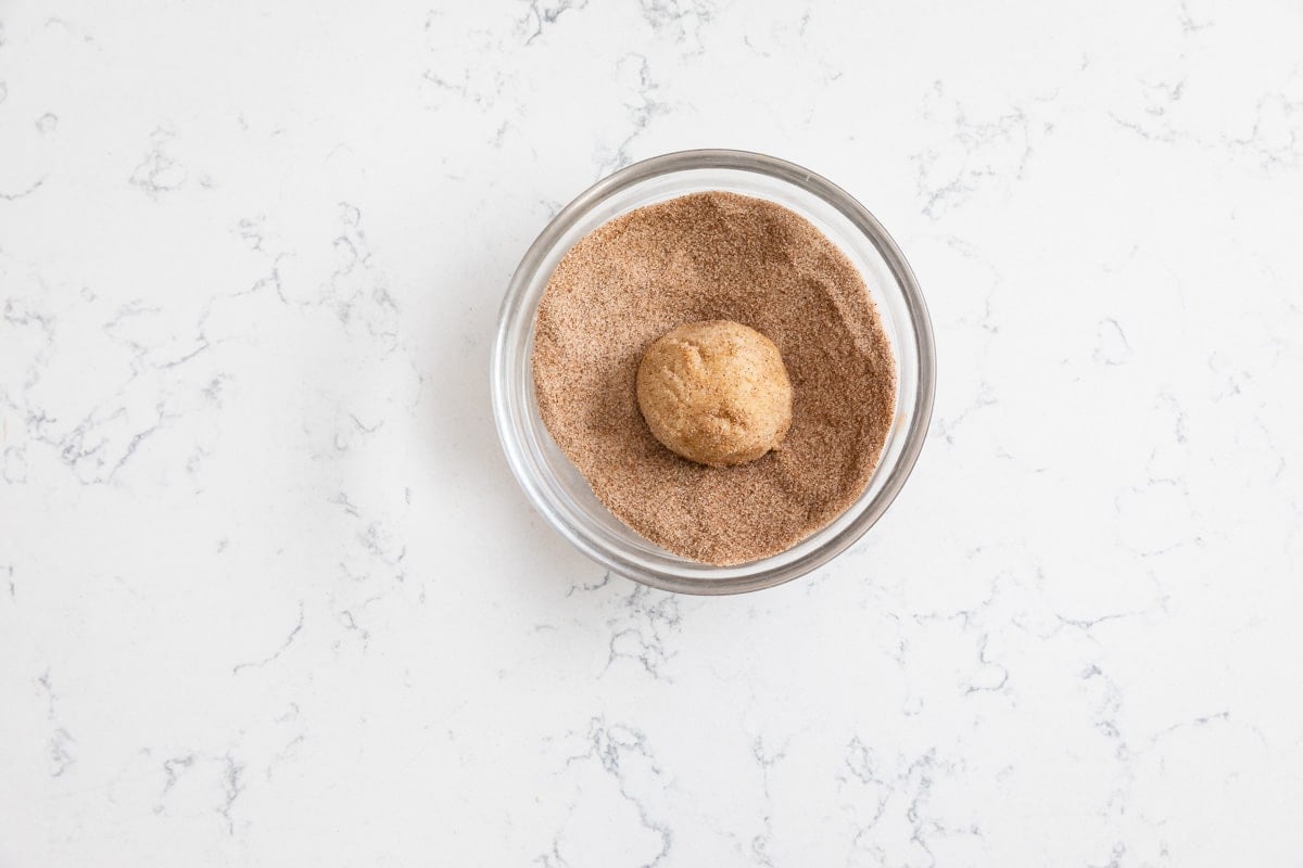 process shot of pumpkin spice snickerdoodles.