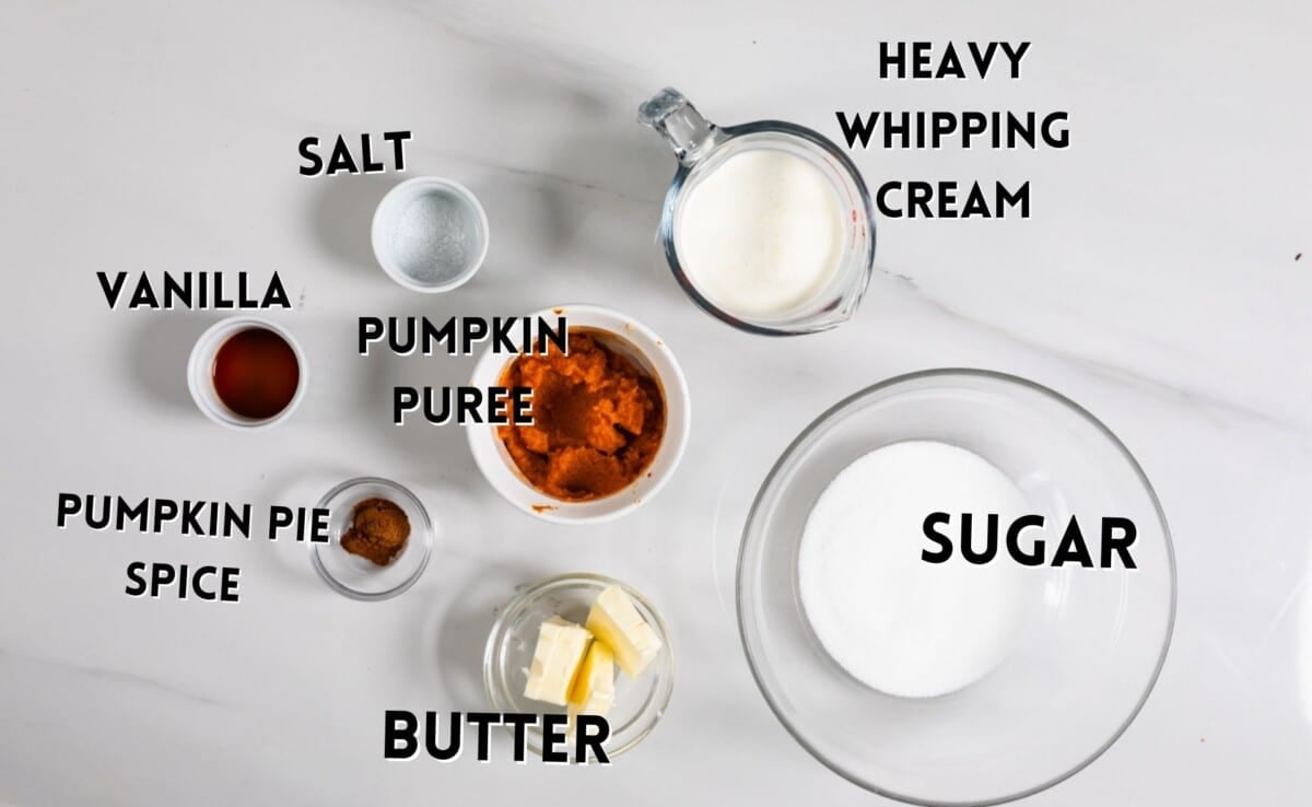 ingredients in pumpkin caramel.