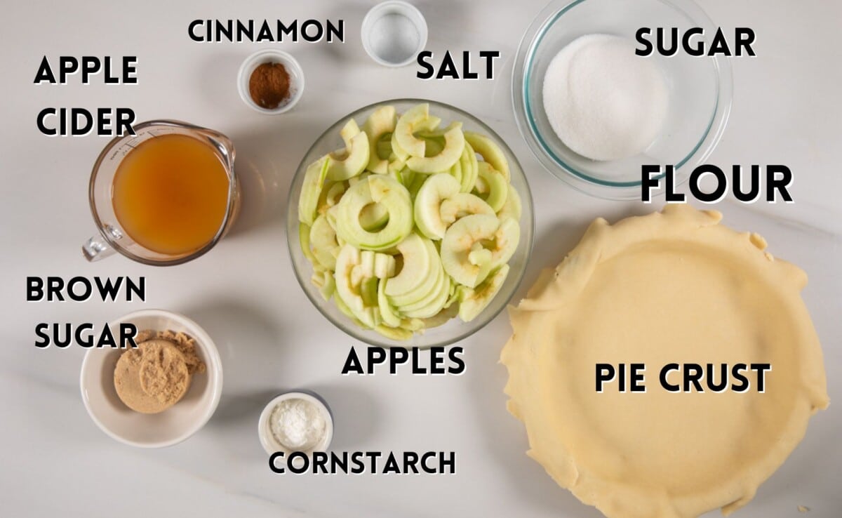 ingredients in apple cider pie.