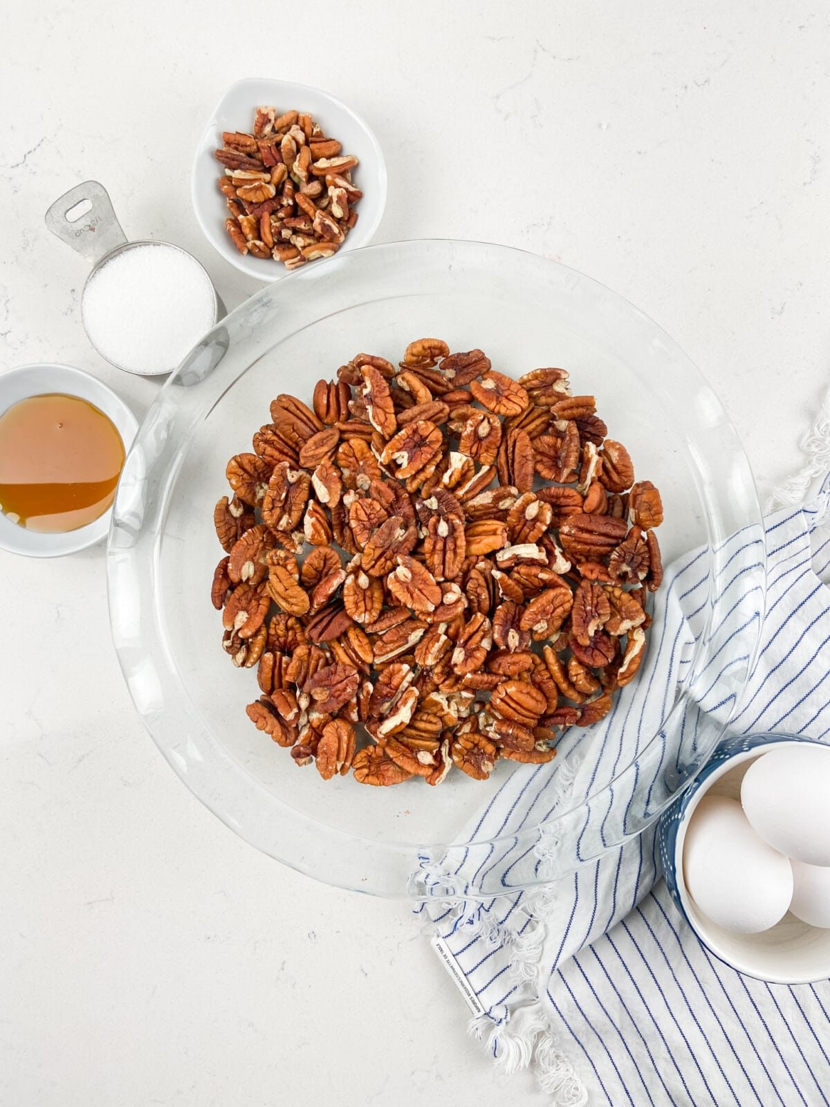 process shot of pecan pie dip.