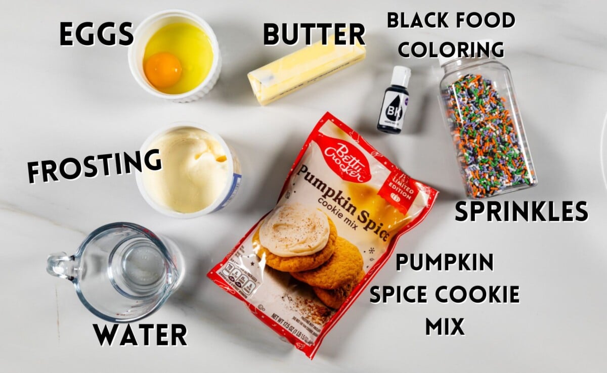 ingredients in halloween cookies cake.