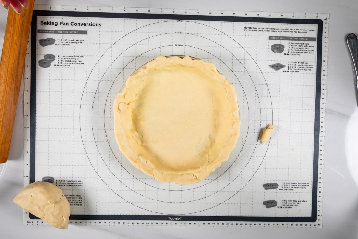process shot of pie crust.