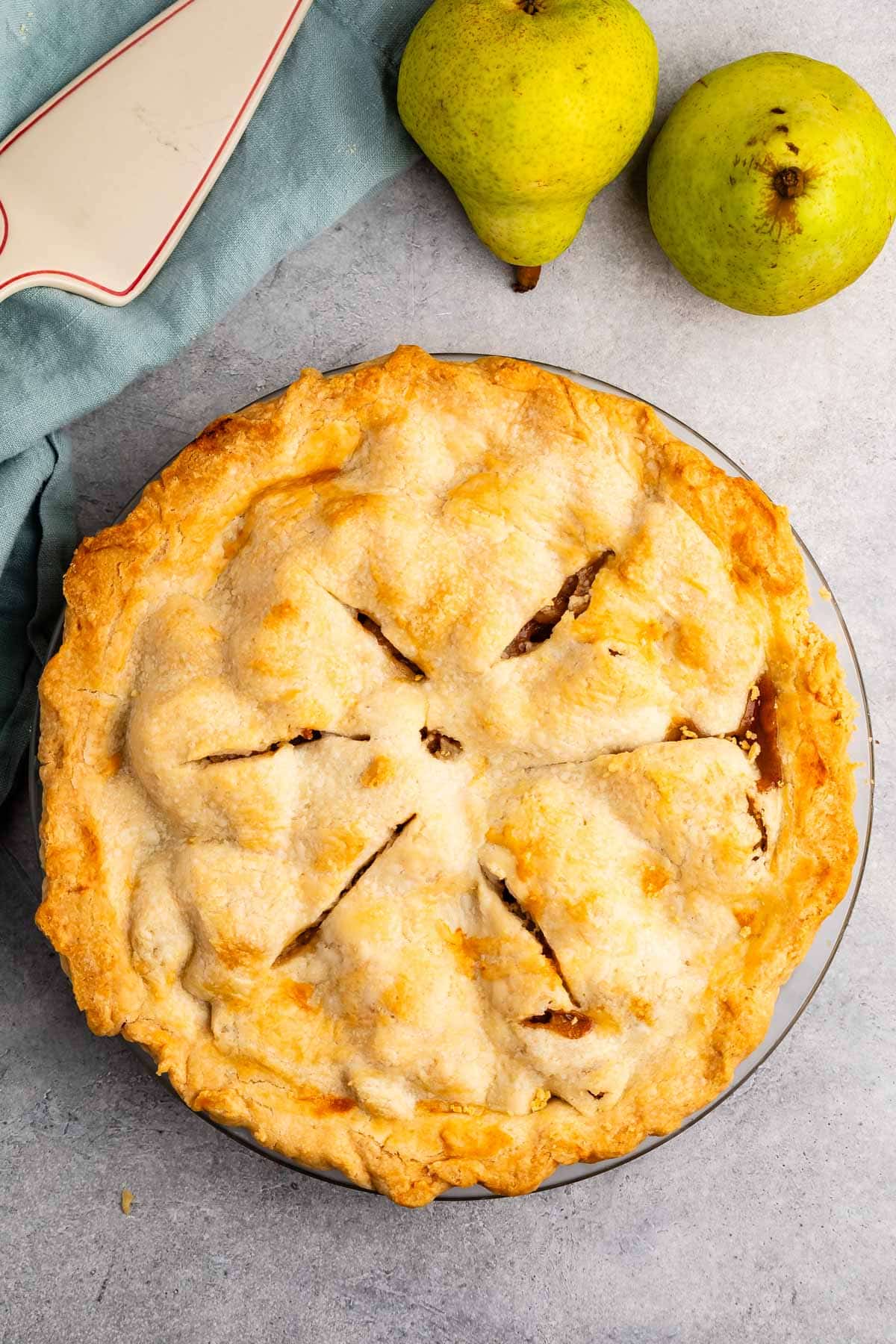 pie in a glass pie plate.