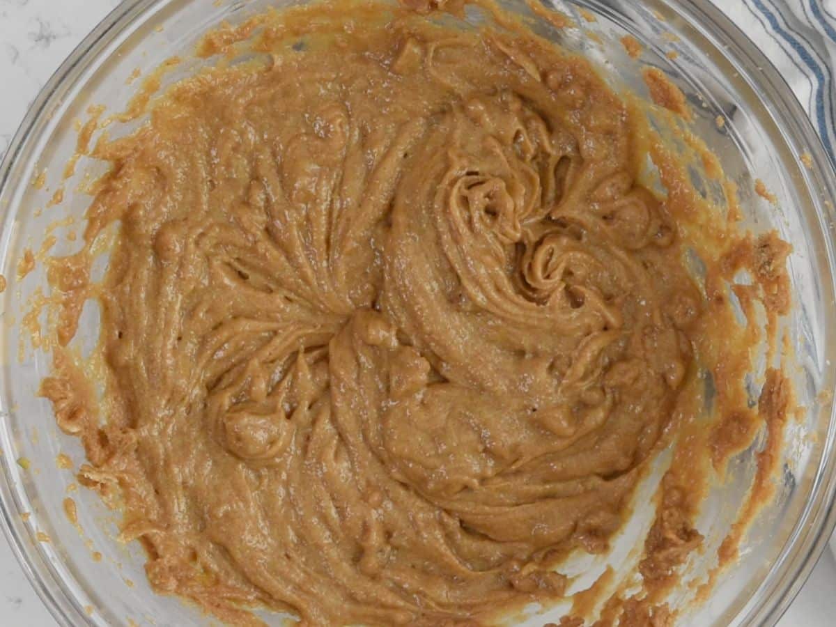 process shot of chocolate peanut butter cookies.