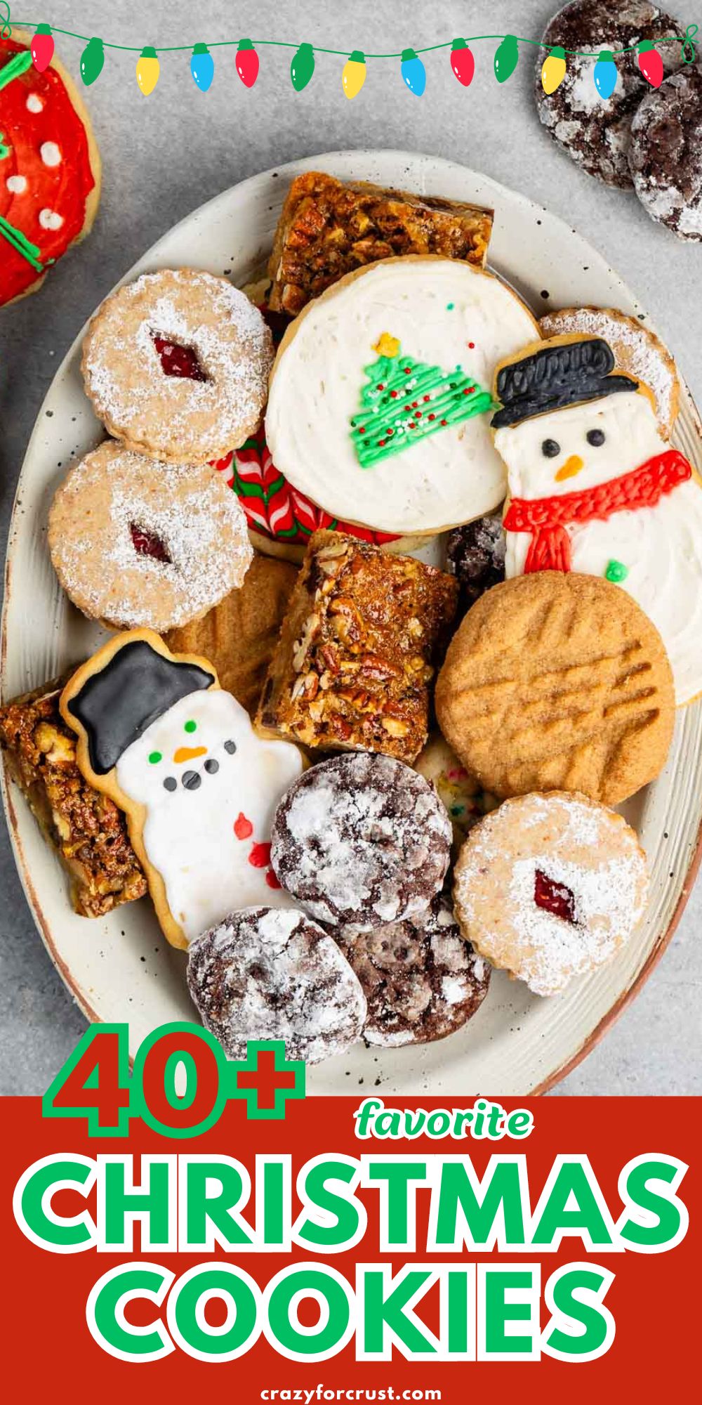 christmas cookies on plate with words on photo