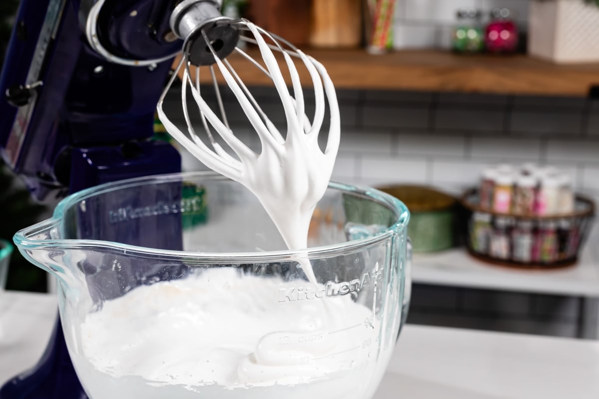 process shot of homemade marshmallows.