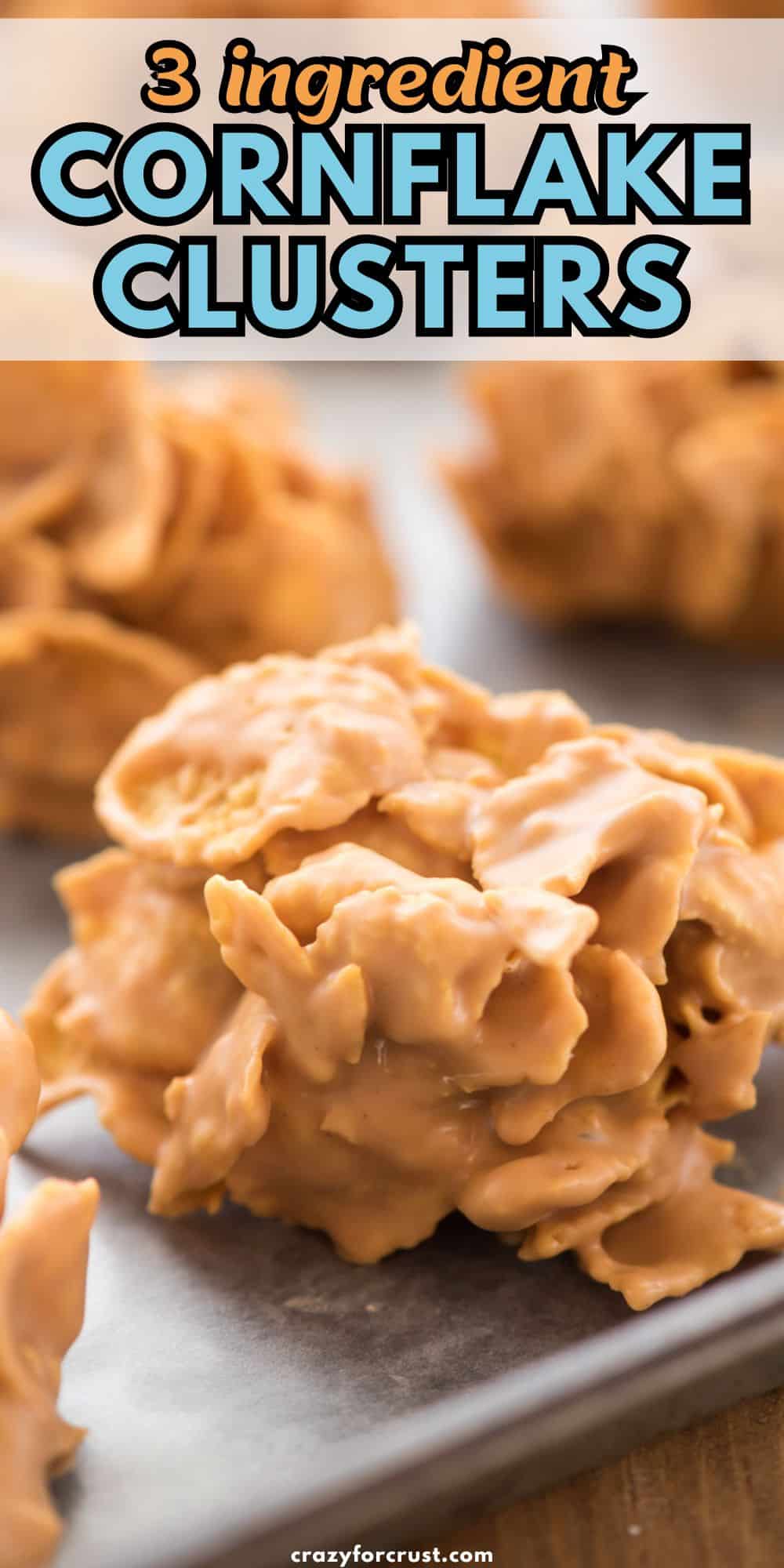 cluster on cookie sheet with words on photo