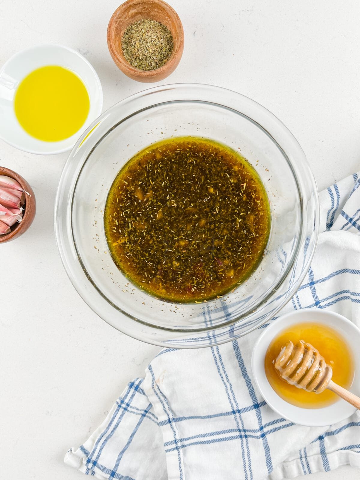 marinade in glass bowl.