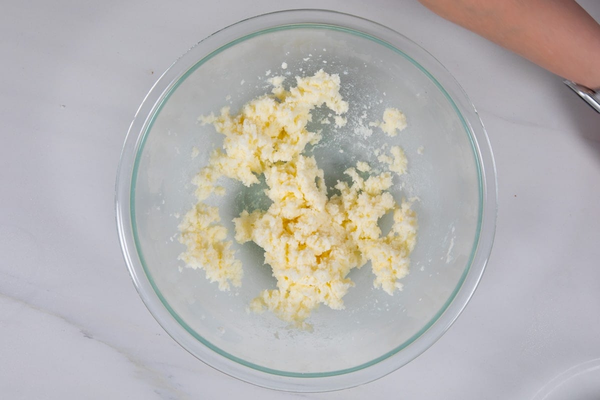 process shot of coconut cupcakes being made.