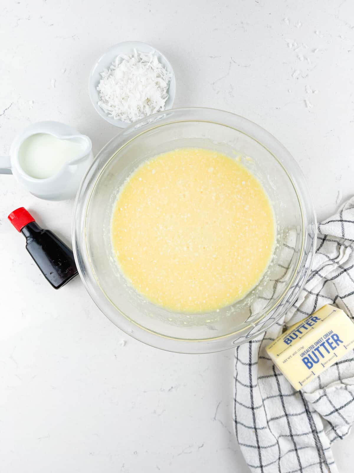 coconut pudding in bowl.