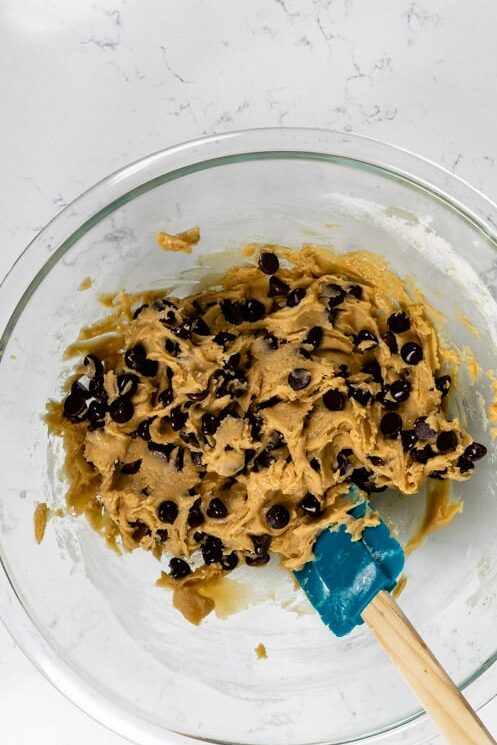 cookie dough in bowl.