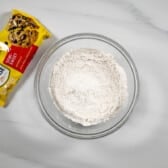 process shot of toll house cookies being made.